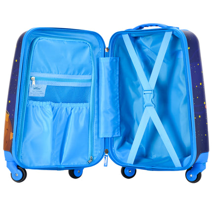 Set da bagagli per bambini Bontour 2 PCS, zaino + carrello, resistente ai graffi (viaggi spaziali)