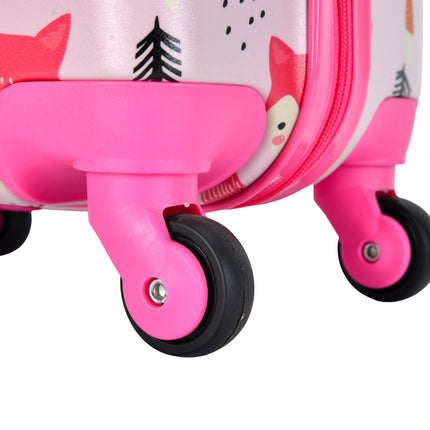 Set da bagagli per bambini Bontour 2 pezzi, zaino + carrello, resistente ai graffi (FOX)
