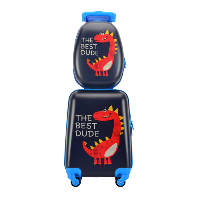 Bontour 2 PCs Kids 'Gepäckset, Rucksack + Trolley, kratzfeste (Dinosaurier B)