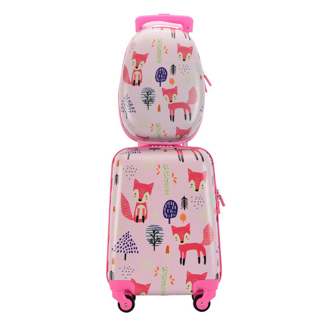 Bontour 2 PCs Kids 'Gepäckset, Rucksack + Trolley, kratzfest (Fox)