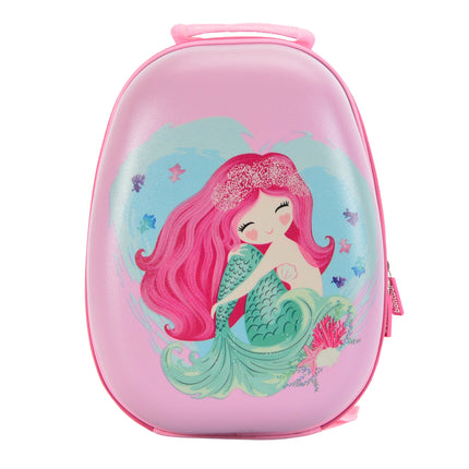 Bontour 2 PCS Set de equipaje para niños, mochila + carro, resistente a los rasguños (sirena)