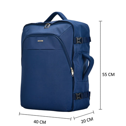 Bontour Air Travel Mackpack, Tamaño de la cabina Equipaje manual 55x40x20cm, azul