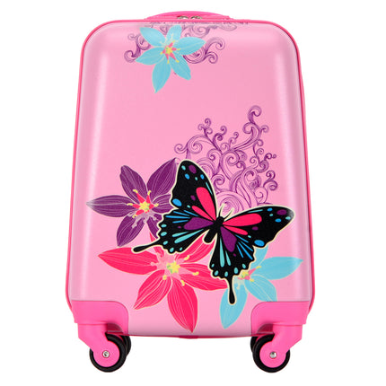 Set da bagagli per bambini Bontour 2 pezzi, zaino + carrello, resistente ai graffi (Butterfly)