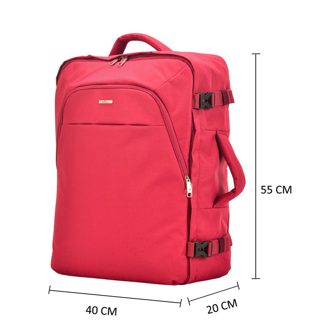 Bontour Air Travel -Rucksack, Kabinengröße Handgepäck 55x40x20 cm, rot